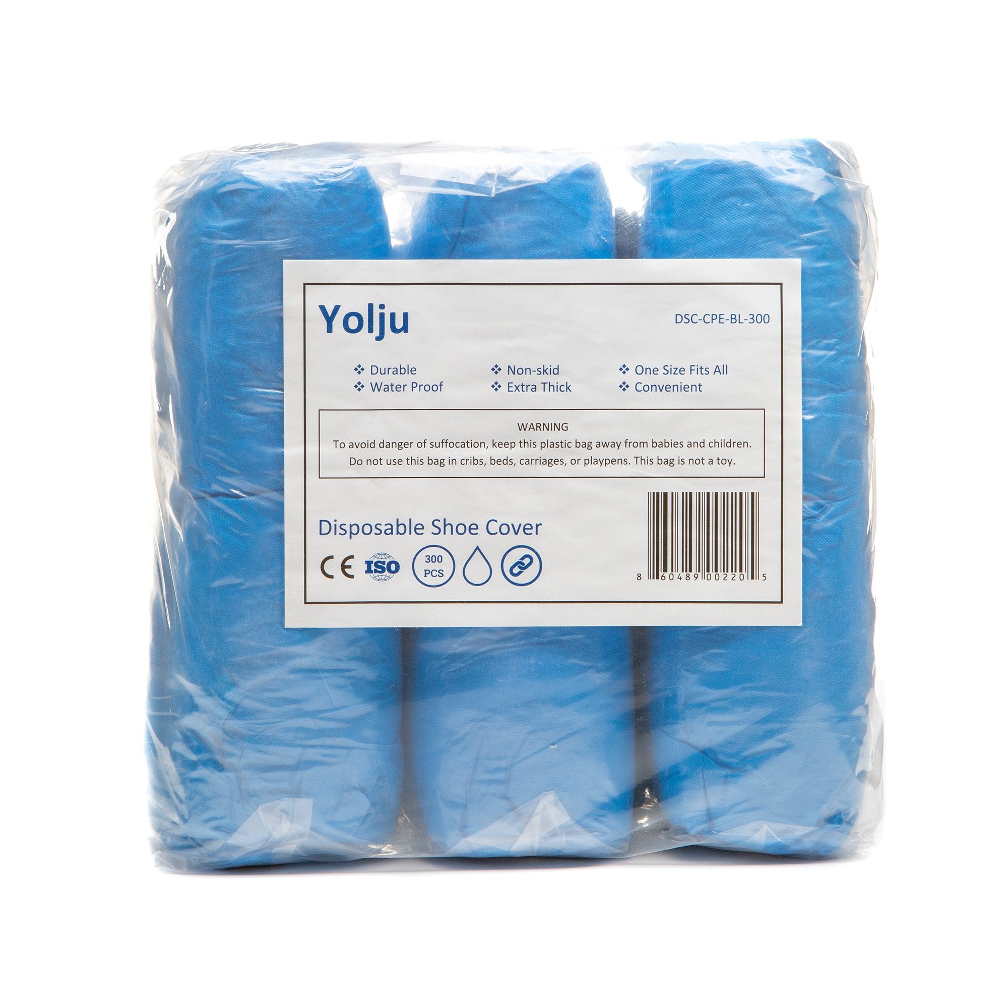 Yolju disposable shoe covers with elastic band for quick, secure ankle coverage.