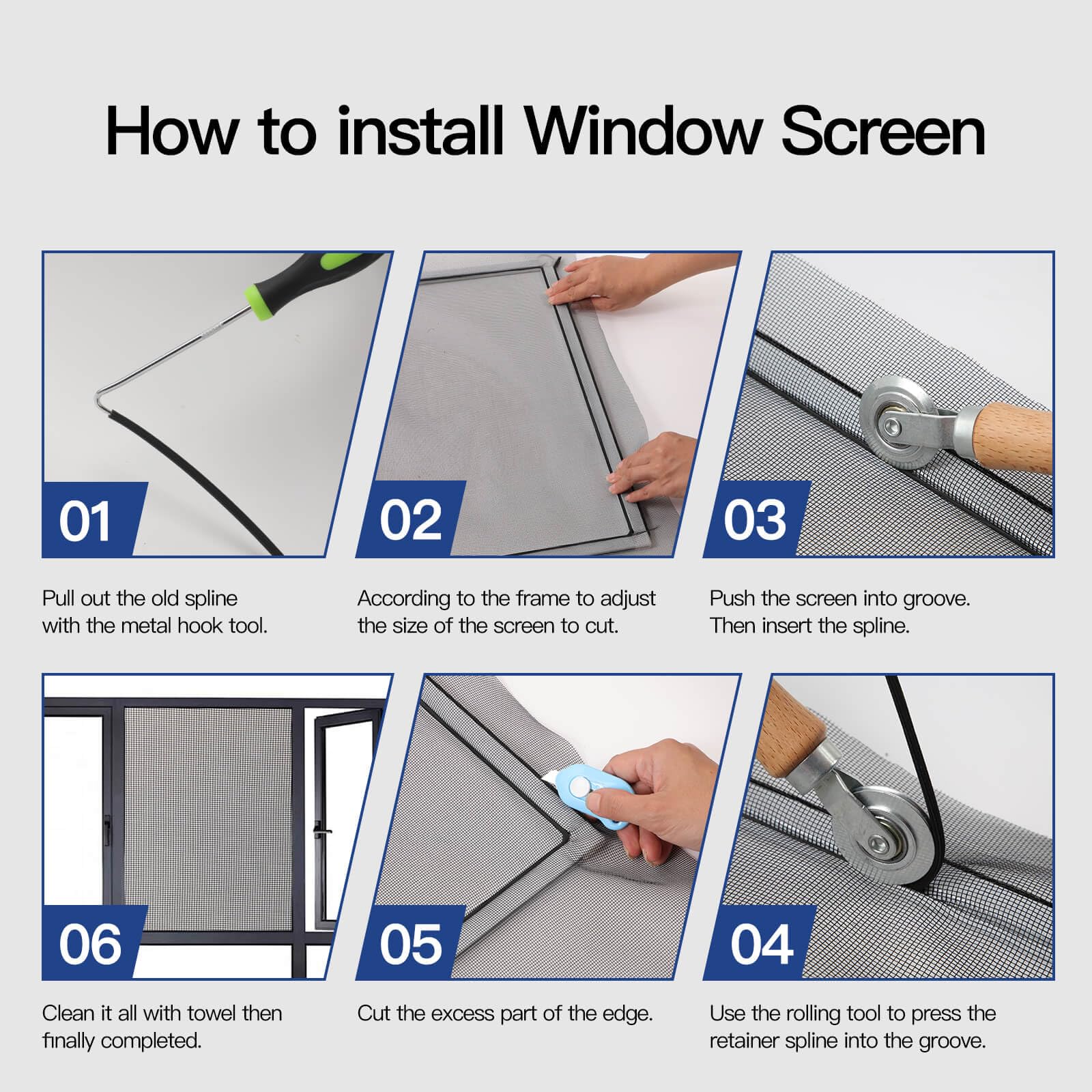 Yolovit spline 0.14in and 0.16in for secure, durable screen edging.