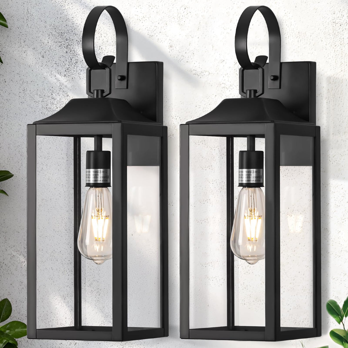Yolsunes 19in outdoor wall light, modern black finish for durable exterior illumination.