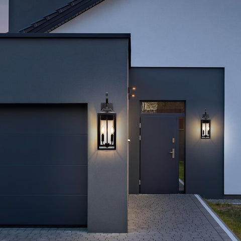 Yolsunes clear glass panes showcase bulbs for bright exterior illumination.