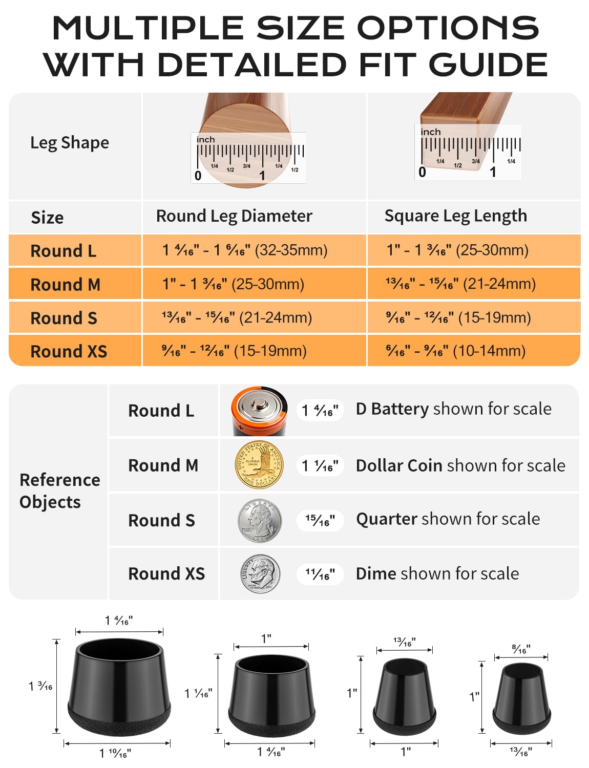 Yomanta 360-degree felt-bottom protectors enable quiet, smooth chair glides.