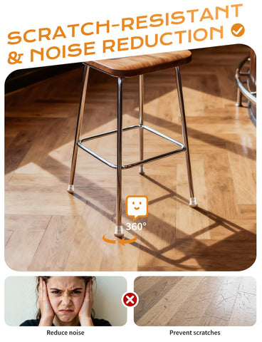 Yomanta durable TPE body with felt for long-lasting chair leg protection.