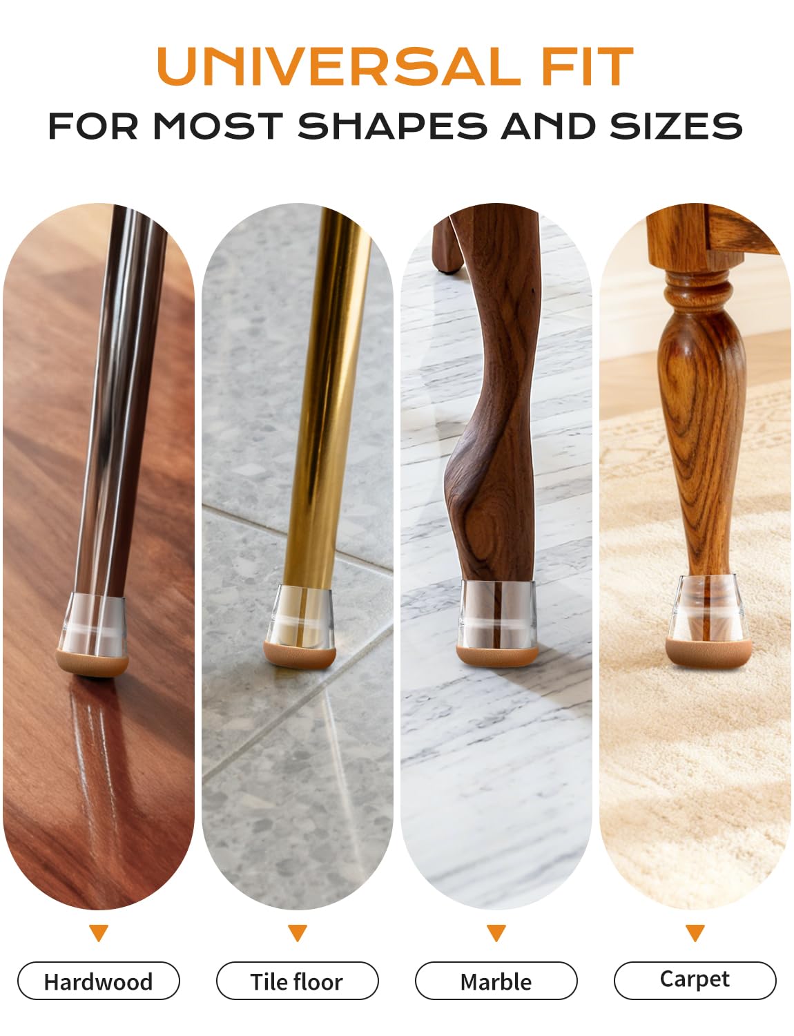 Yomanta universal fit for dining chairs and bar stools with versatile leg shapes.