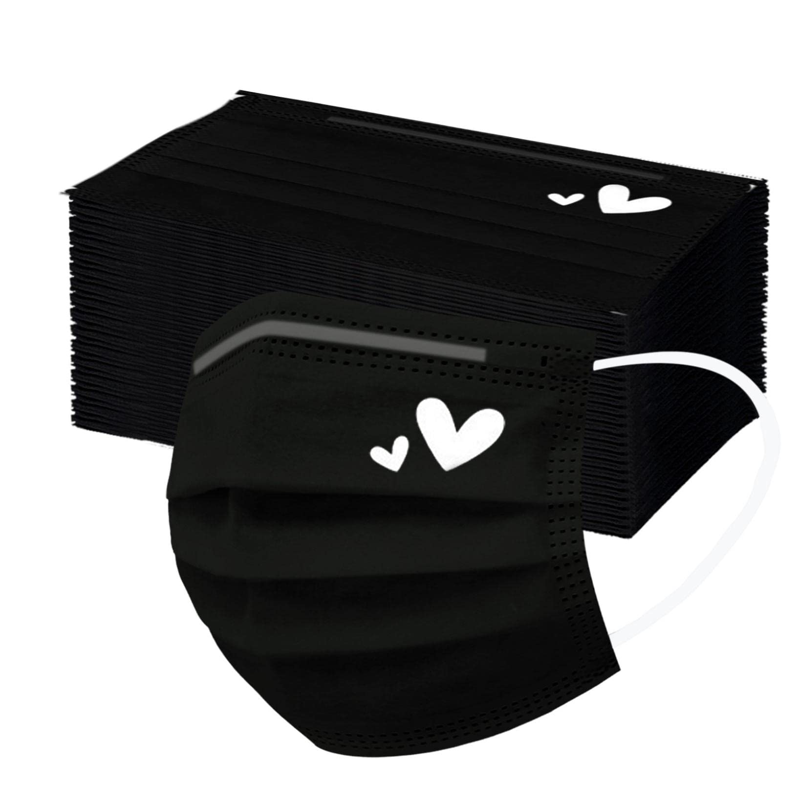 YOMEESOUL pink heart print disposable mask with soft inner layer