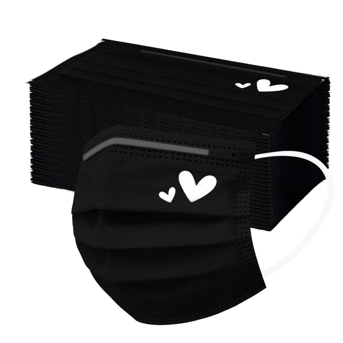 YOMEESOUL pink heart print disposable mask with soft inner layer