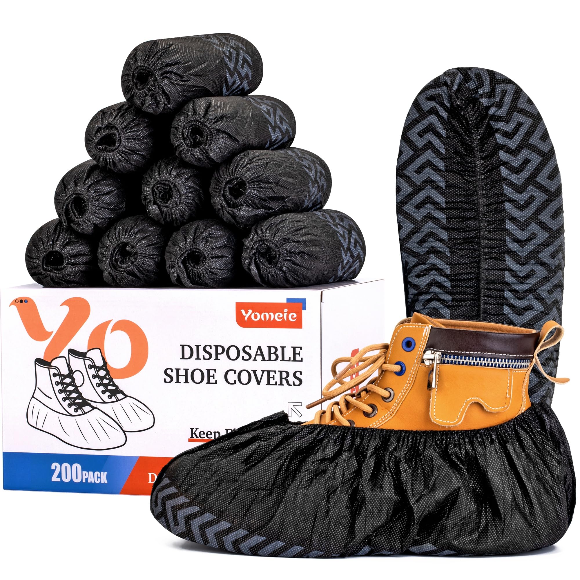 Yomeie X-Large shoe covers folded in the pack for quick, mess-free entry