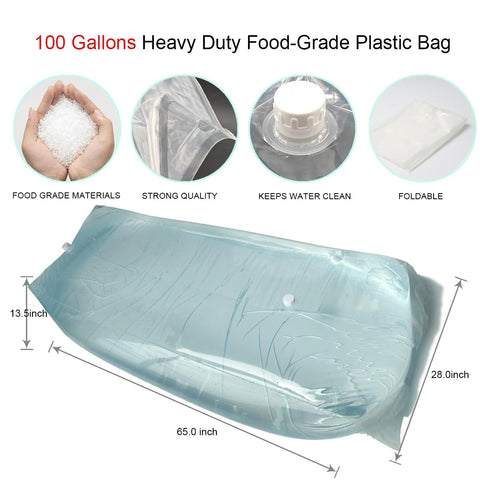 Yonawlsy 100-gallon capacity water bladder ensures large family supply.