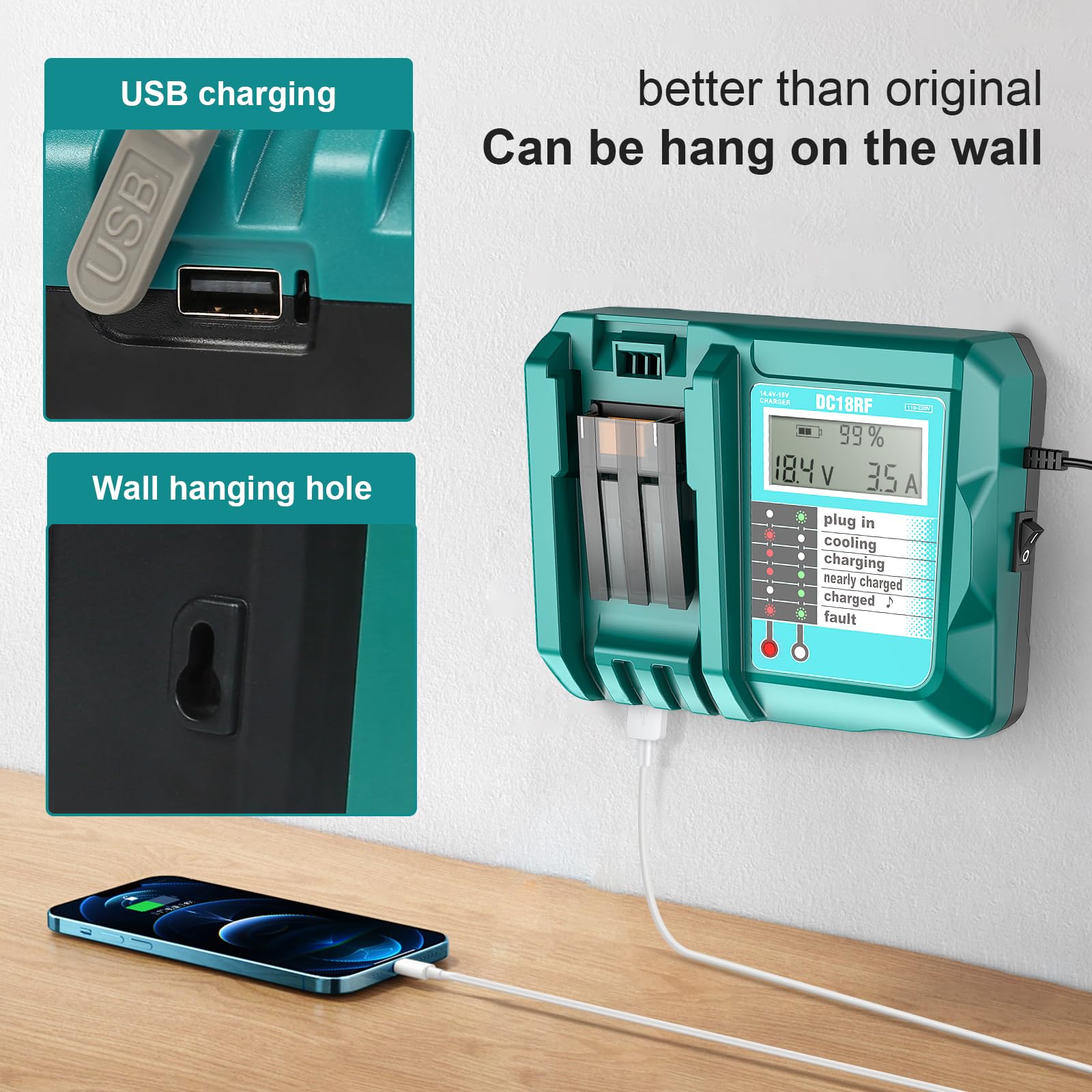 YongerTool fast charging indicator signals quick battery top‑ups