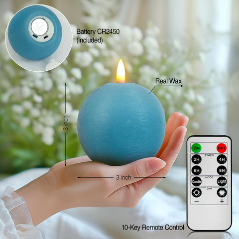 Yongmao real wax teal flameless candle texture enhances realism