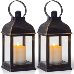 Yongmao Vintage Lantern with LED flicker creating cozy ambiance inside