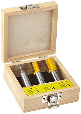 Yonico 14323 undersized dado router bit set for precise plywood joinery with 1/2 inch shank