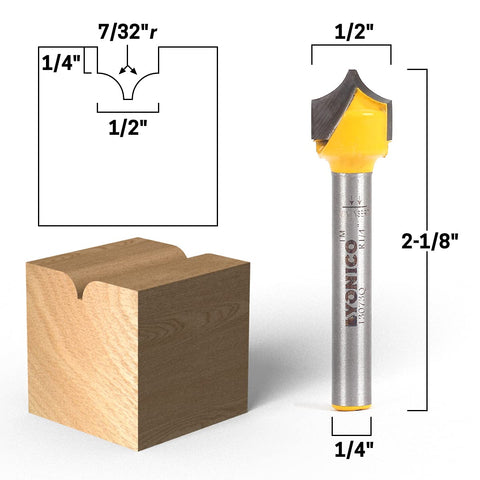 Yonico 13470q groove point cutter with 5/16 radius for strong, repeatable profiles