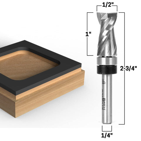 Yonico ultra-performance upcut bit delivers clean edge and smooth finish on hardwoods.