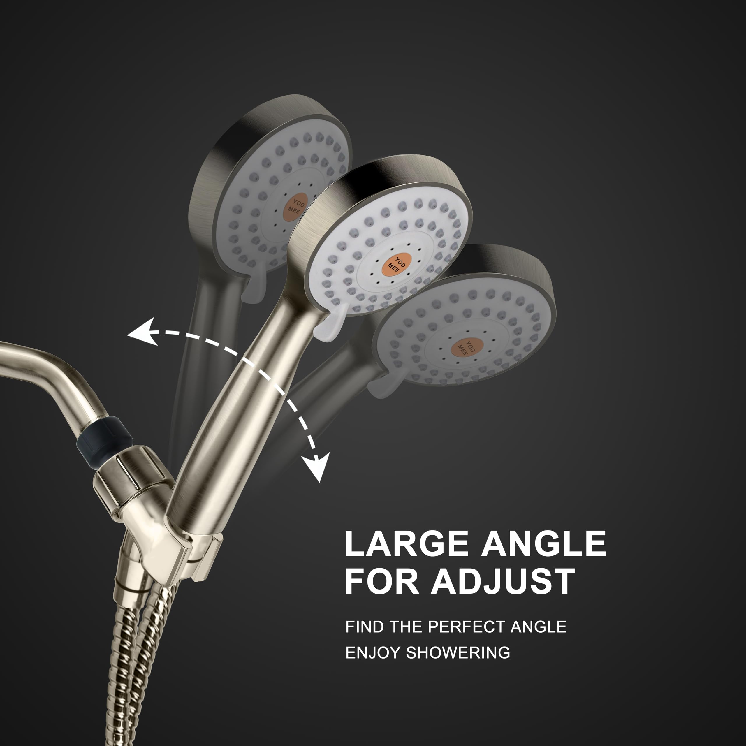 YOO.MEE anti-clog rubber nozzles resist mineral buildup