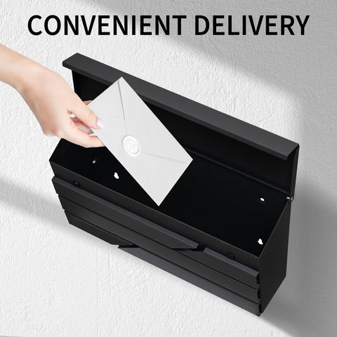 YOOBOX open interior displays ample space for mail, newspapers, and checks.