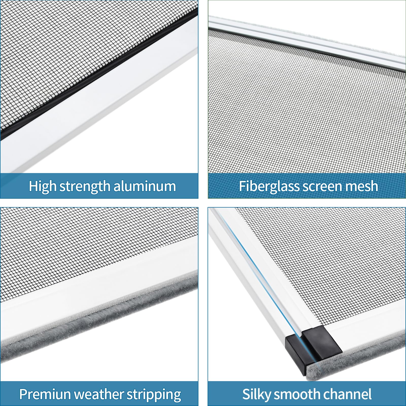 Yoochee fiberglass mesh offers clear visibility while screening out small debris.