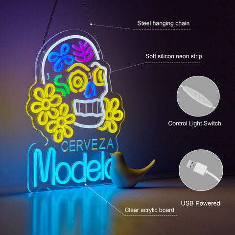 Yooyneon wall hanging neon sign with pre-drilled holes for mounting