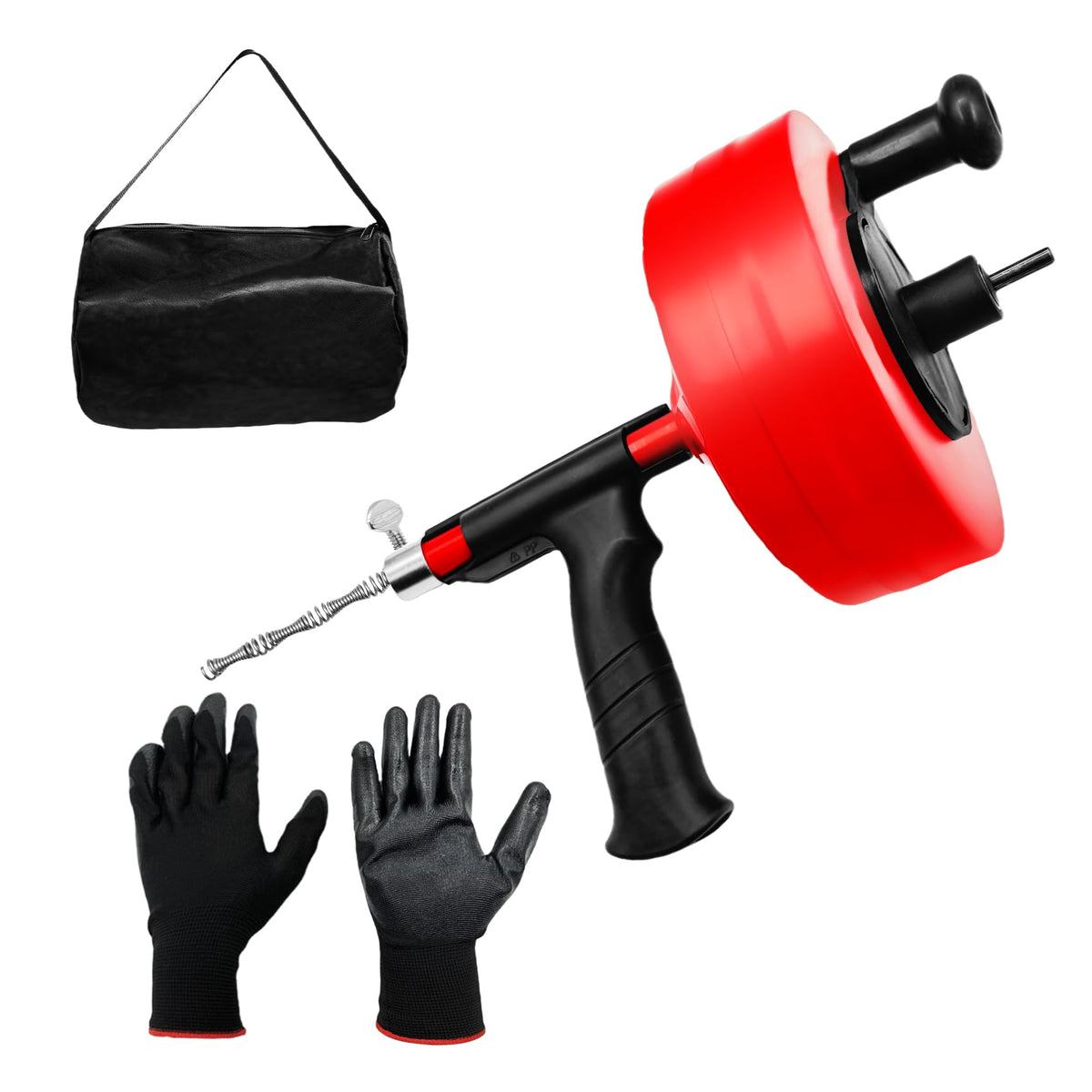 Yopmb 50ft drain snake with drill attachment for quick clogs in sinks and showers