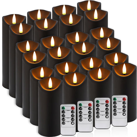 YOROXRG flameless candles in a 24-pack black finish for versatile decor