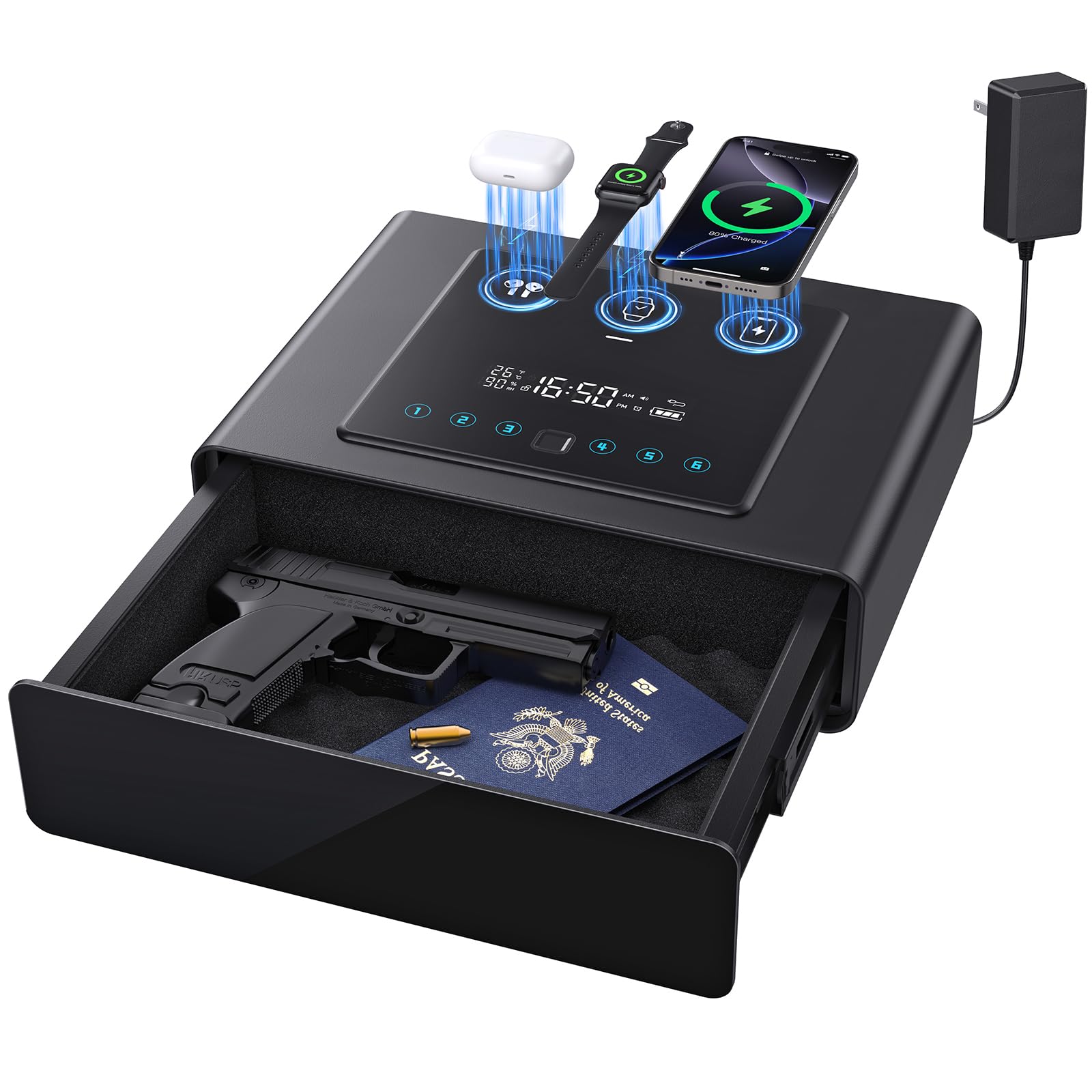 Yoqimi gun safe front panel with quick access and sturdy build.