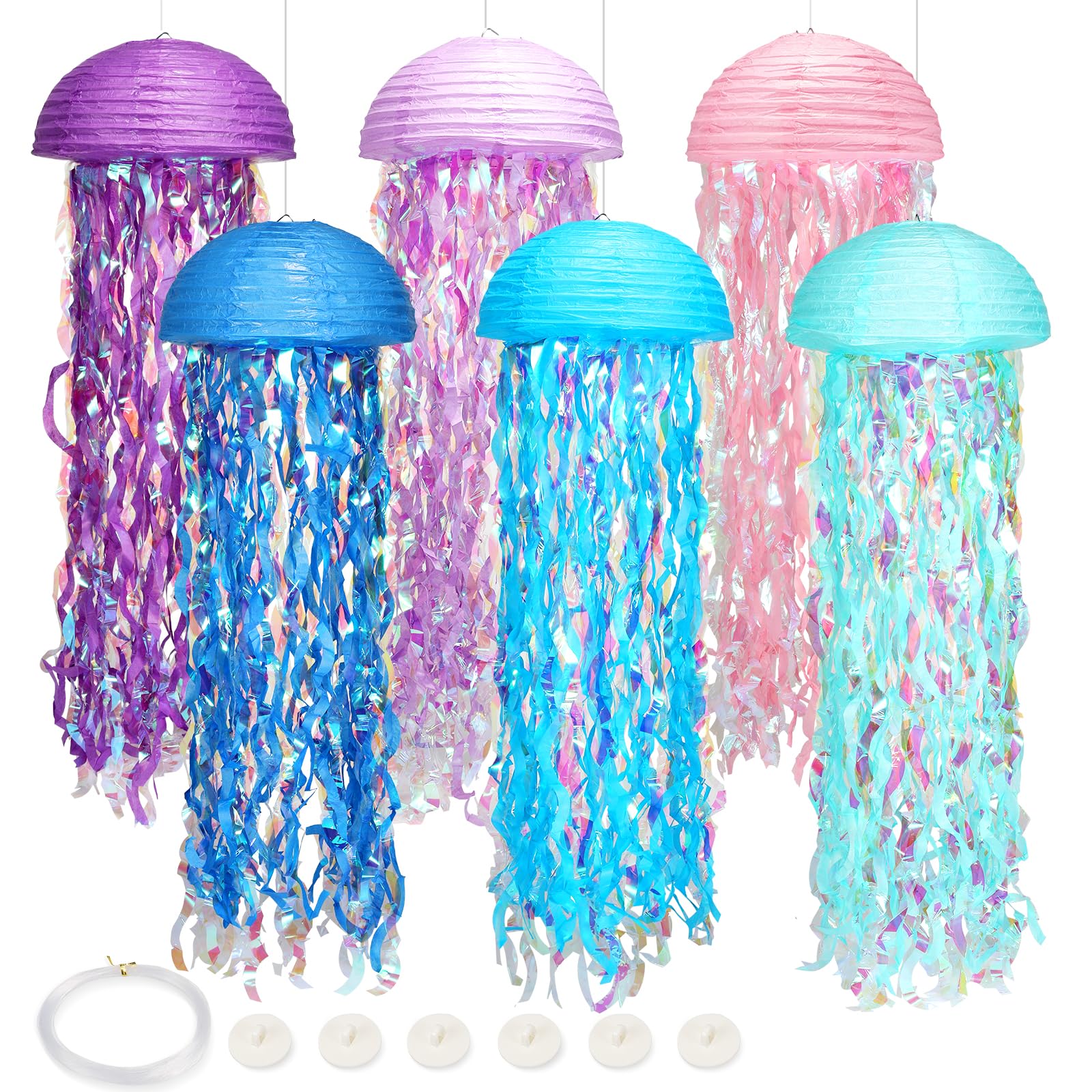 Yorr mermaid jellyfish lanterns float for sea-themed parties.