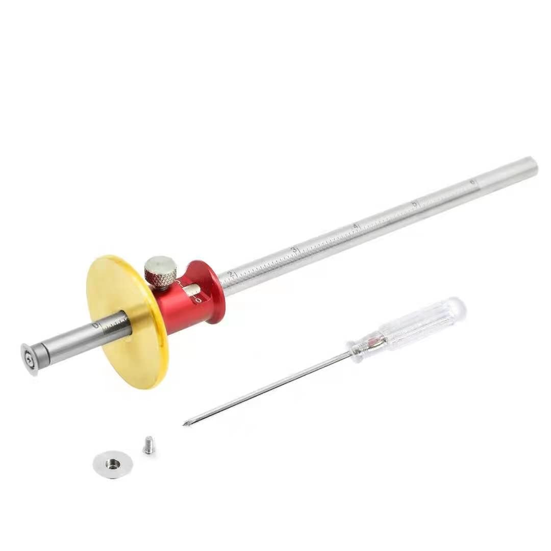 YOSELIN wheel marking gauge front view highlights sturdy CNC-machined construction.
