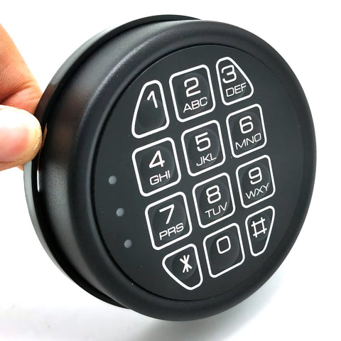 YOSEC black matte keypad with 95mm diameter fits many safes.
