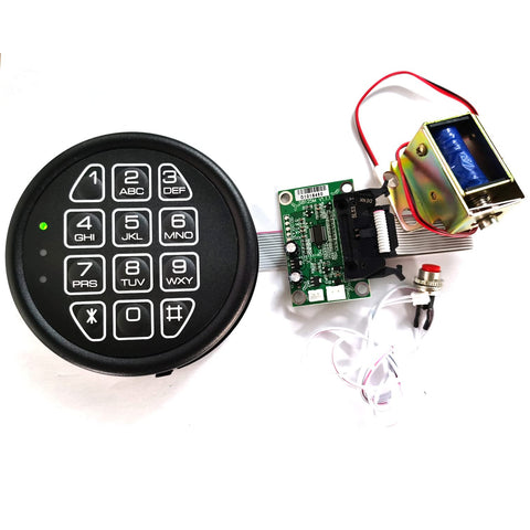 YOSEC keypad low battery warning with red indicator.
