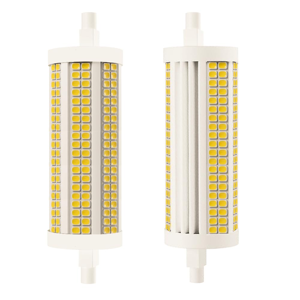 Yosenmi 118mm R7S LED bulb closeup shows 30W brightness and compact form.