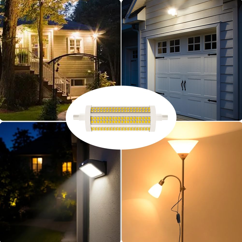 Yosenmi 118mm R7S bulb ceramic base aids heat dissipation and longevity.