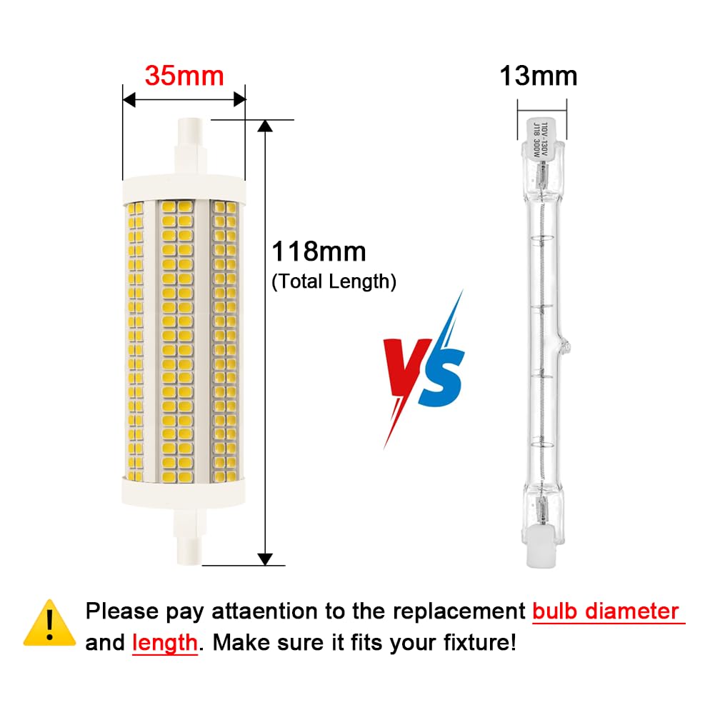 Yosenmi R7S LED bulb dimmable from 10% to 100% with compatible dimmers.