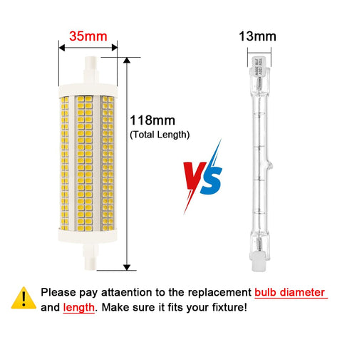 Yosenmi R7S LED bulb dimmable from 10% to 100% with compatible dimmers.