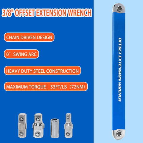 YoShin offset extension wrench side angle highlights extended reach.