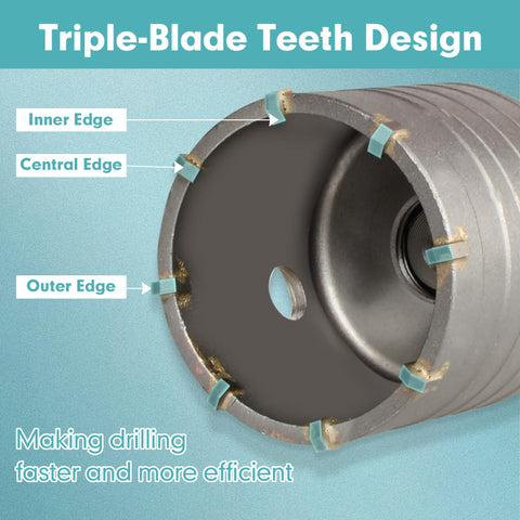 YOSIGHT 100mm hole saw enables wide passes through brick and plaster