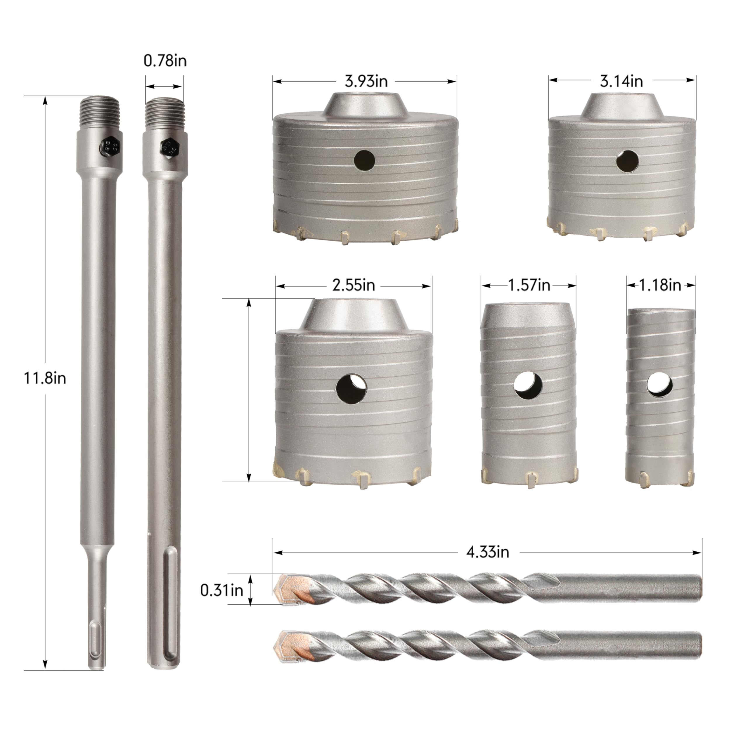 YOSIGHT 40mm hole saw handles masonry with stable cuts in brick and cement