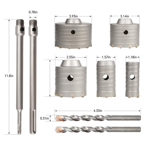 YOSIGHT 40mm hole saw handles masonry with stable cuts in brick and cement