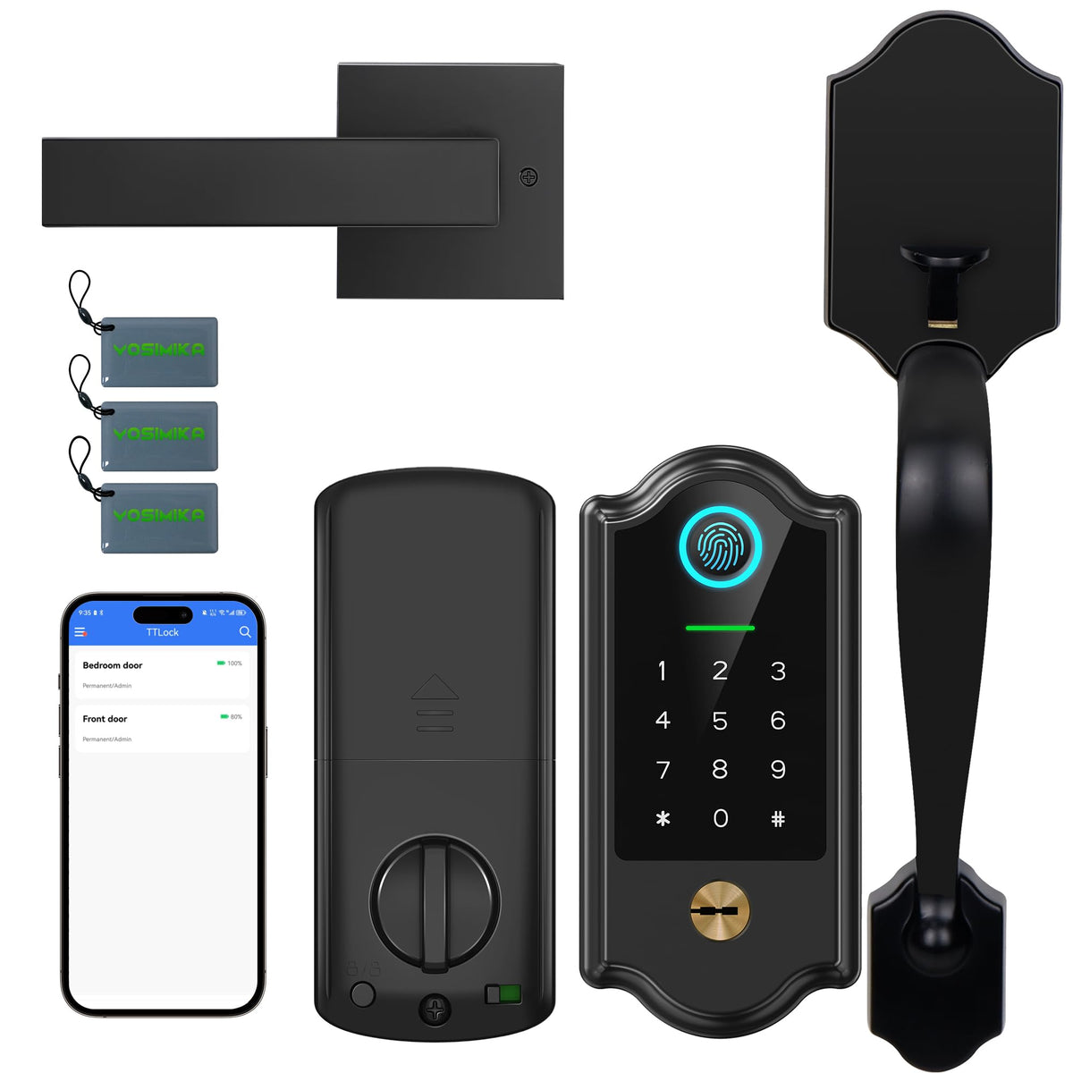 YOSIMIKA smart fingerprint unlock for front door enabling secure keyless entry.