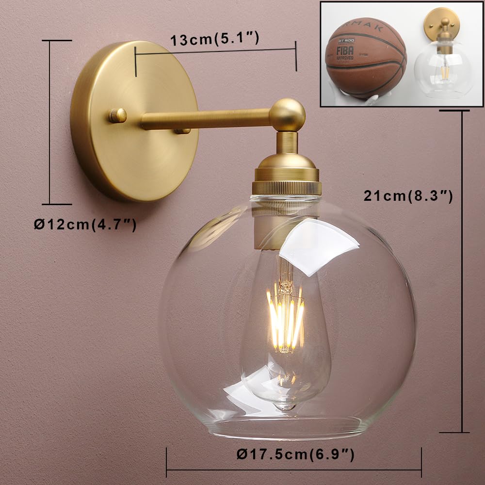 Yosoan antique gold finish wall sconce for living rooms and hallways.