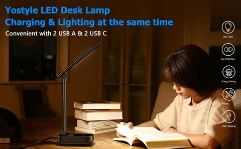 Yostyle LED desk lamp enhances any study or work setup with steady light.