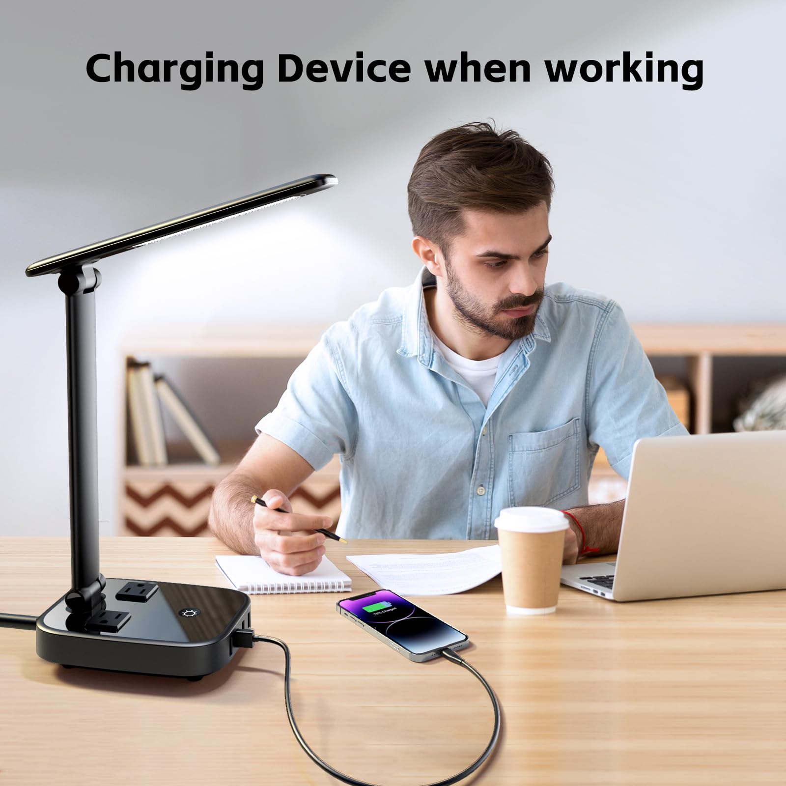 Yostyle lamp features a tactile dimmer for precise brightness control during reading.