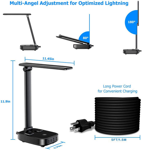 Yostyle desk lamp offers four USB charging ports to power devices at your desk.