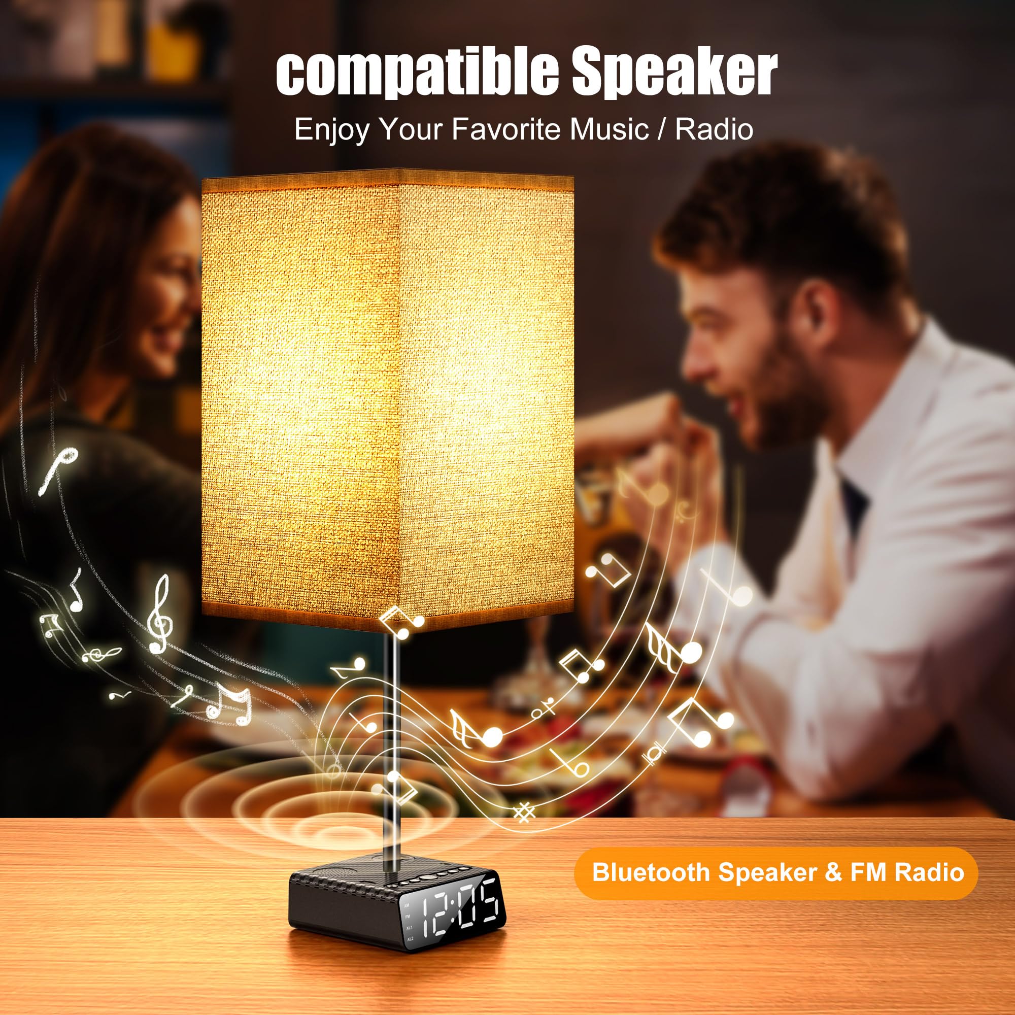 Yostyle lamp featuring FM radio and built-in speaker for ambiance