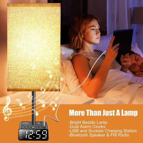 Yostyle table lamp USB ports enable easy night charging
