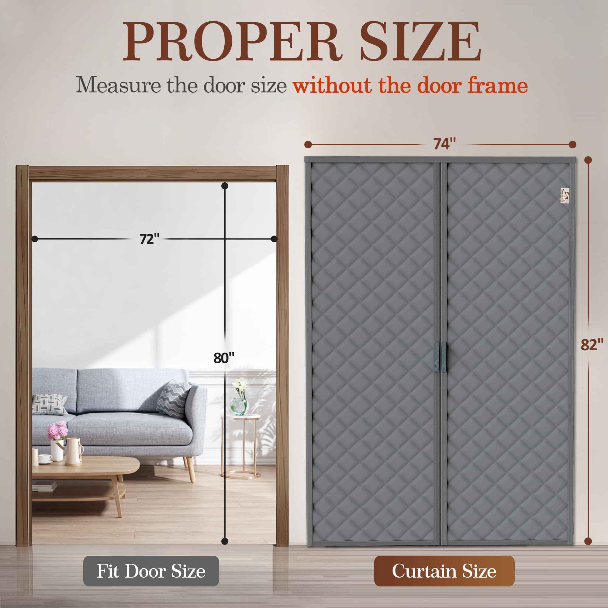 Yotache curtain installation shown with hook-and-loop strips.