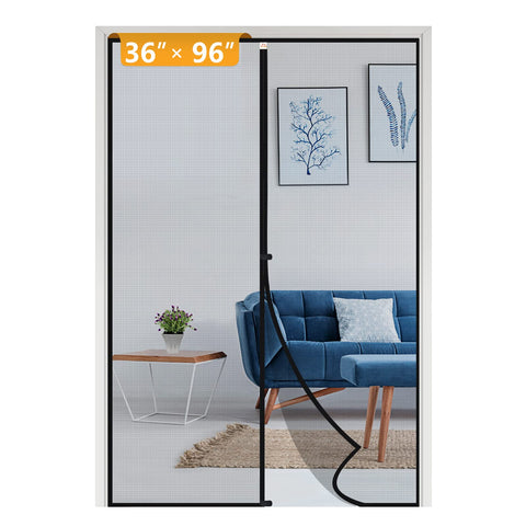 Yotache magnetic screen door mounted on a 36 x 96 frame for easy airflow.