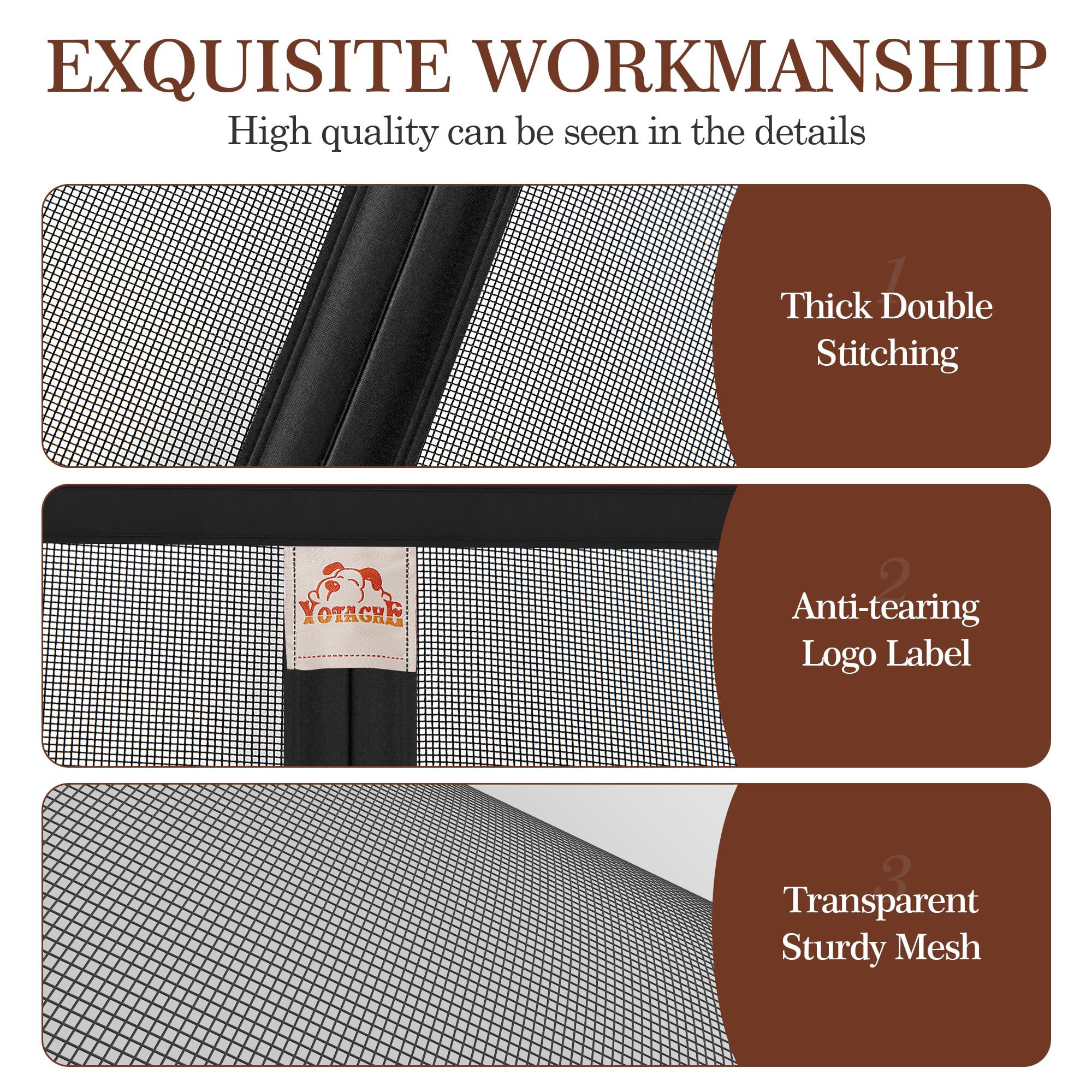 Yotache pet-friendly screen door in action for frequent pet passage.