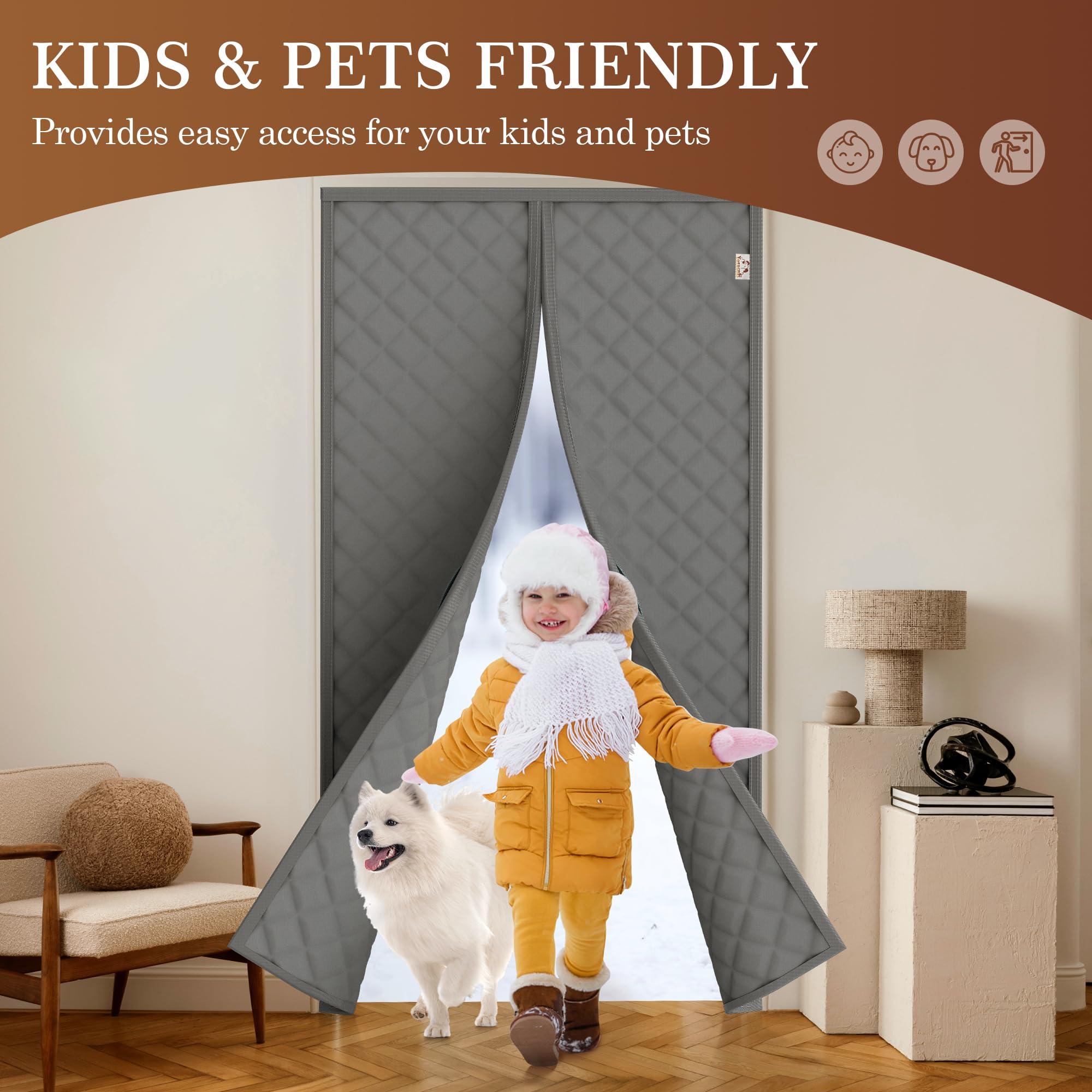Yotache gray door curtain complements modern interiors