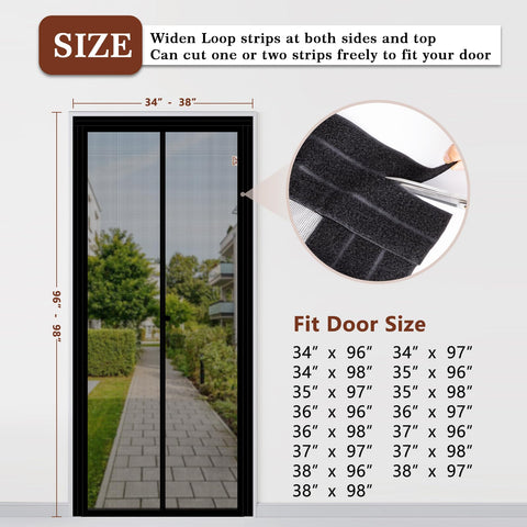 Yotache widen-strip feature at door edges enabling flexible installation.