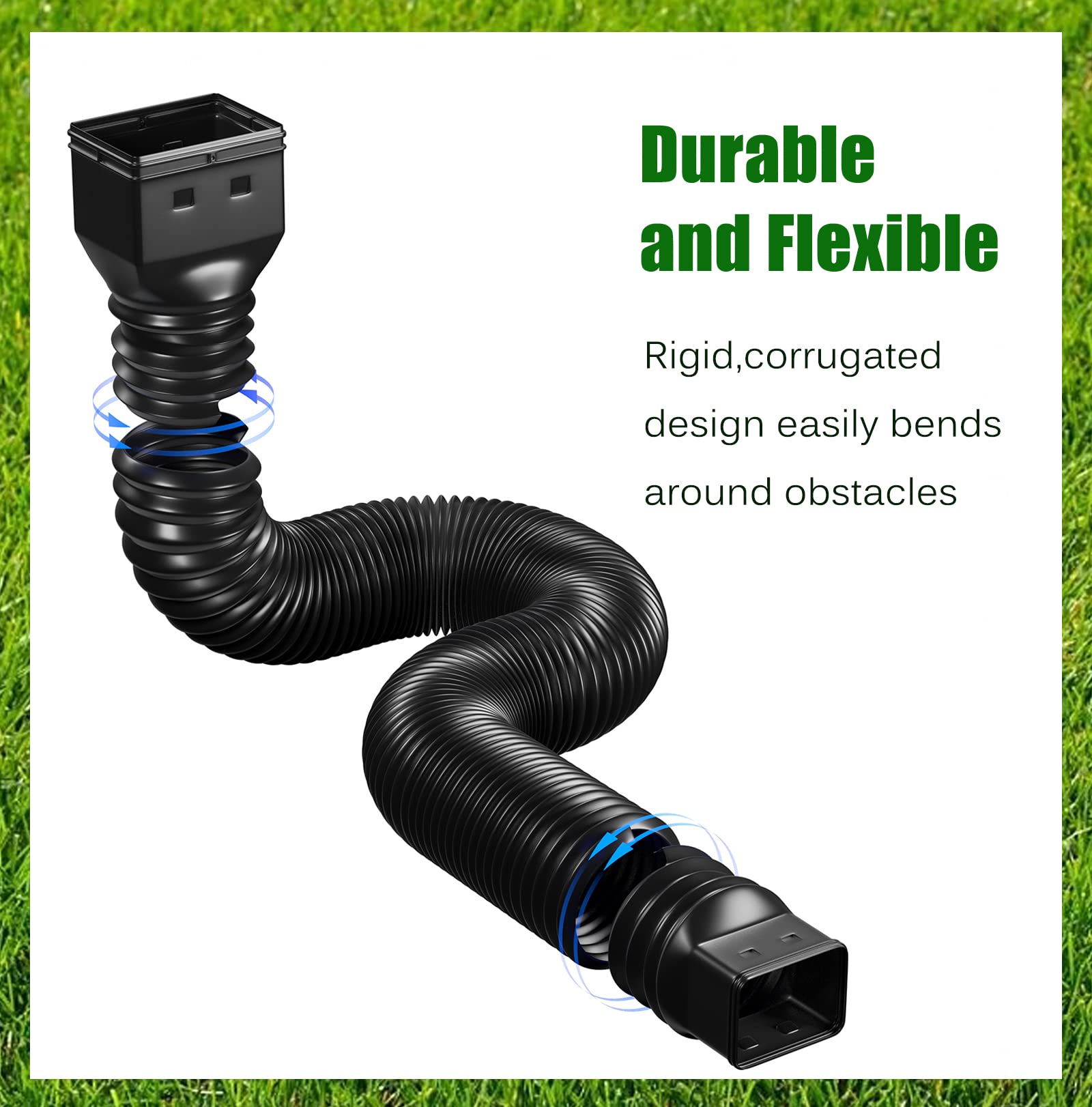 YOTODY downspout extender with durable PE hose ready to direct flow