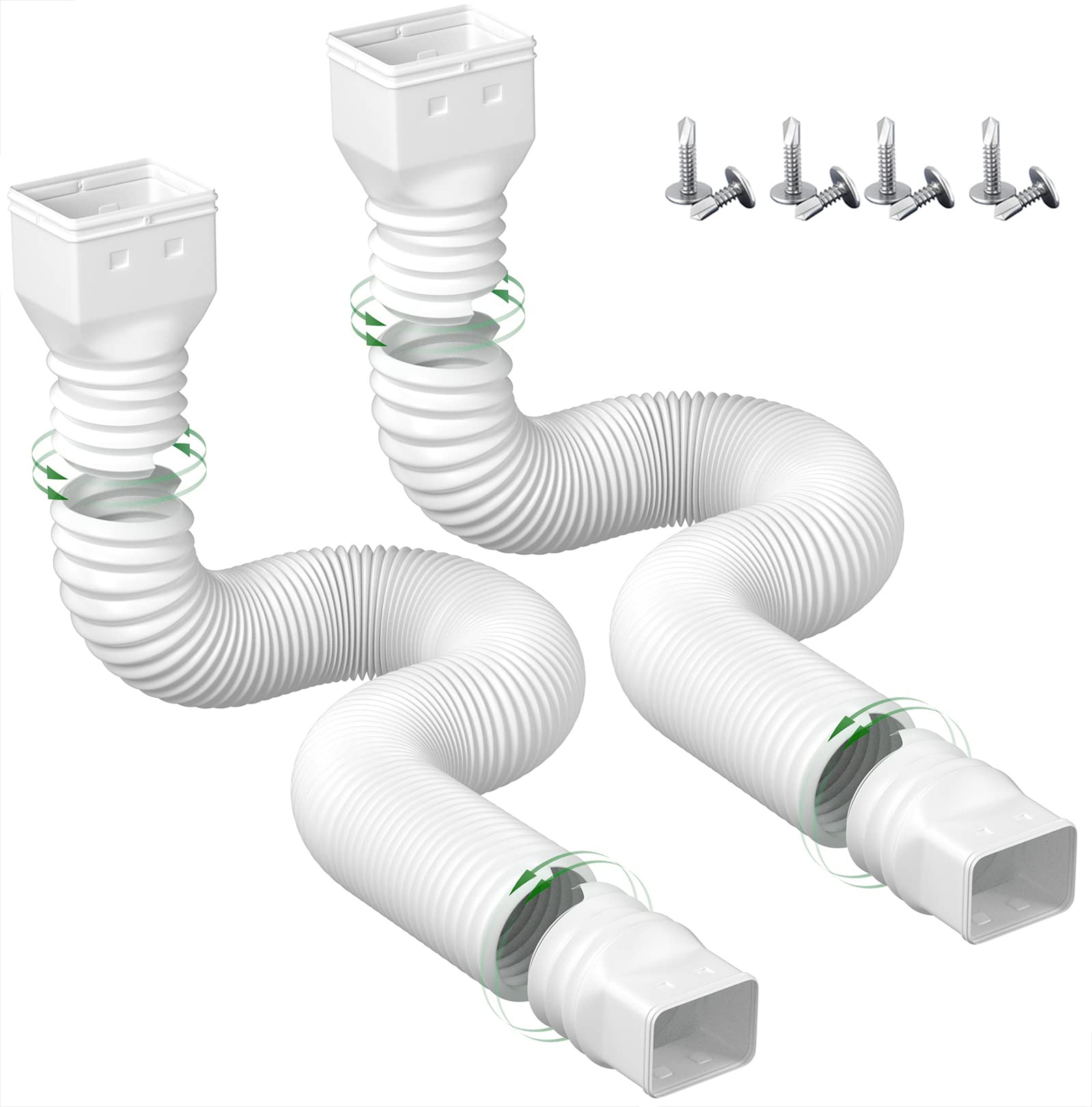 YOTODY downspout extension fully extended to 68 inches directing water away from foundations.